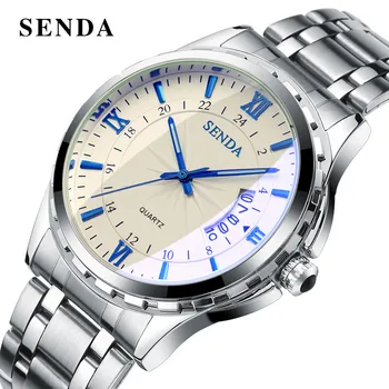 

Luxury Brand SENDA Mens Watches Dress Classic Business Quartz Watch Montre Date Full Steel Waterproof Men Watch reloj hombre