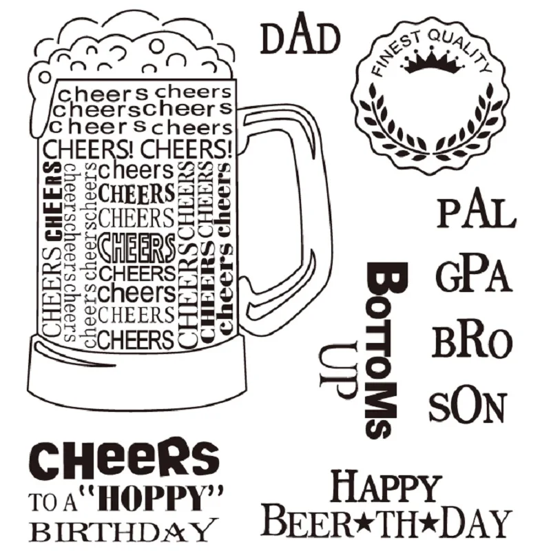 

AZSG Happy Beer Silicone Clear Stamps/Seal For DIY Scrapbooking Decorative Card Making Craft Fun Decoration Supplies