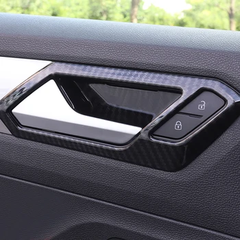 

(Left Hand Drive Only) Door Inner Handle Bowls Cover Sticker Garnish Trim Decoration 4pcs For Volkswagen T-Roc 2017-2018