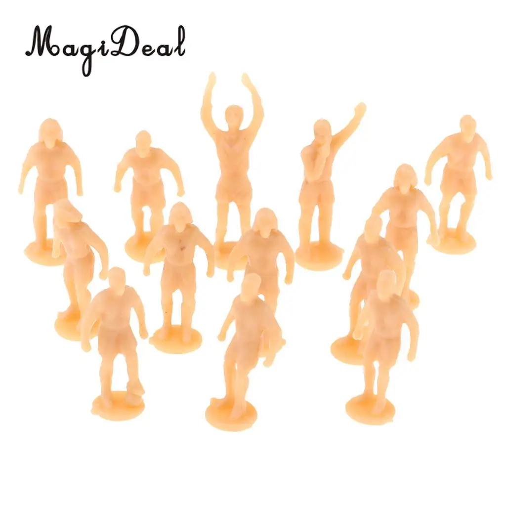 12Pcs 1/87 Scale Miniature Soccer Football Player Figure People Figurine HO OO Layout Scenery 