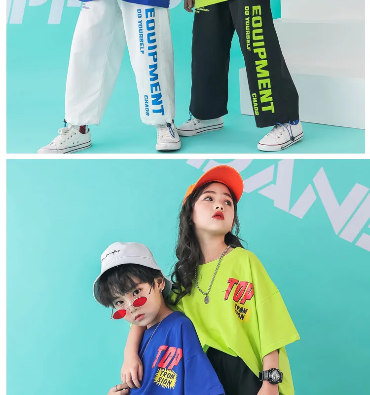 Children's clothing for boys Girls Set summer 2019 hip hop streetwear t shirt pants Childhood clothes summer clothes for kids girl (4)