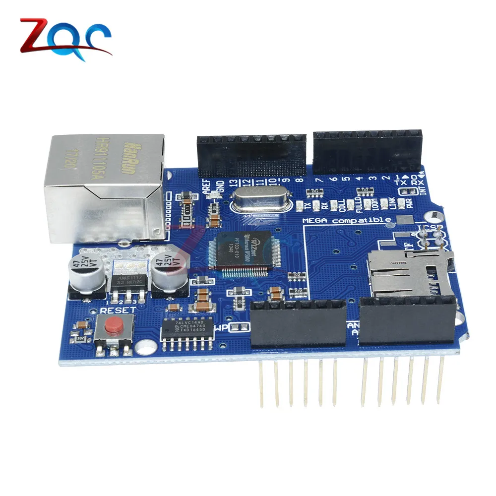ООН Щит Ethernet Shield WIZNET W5100 MEGA 2560 1280 328 UNO R3 W5100 развитию для Arduino Micro SD карты один