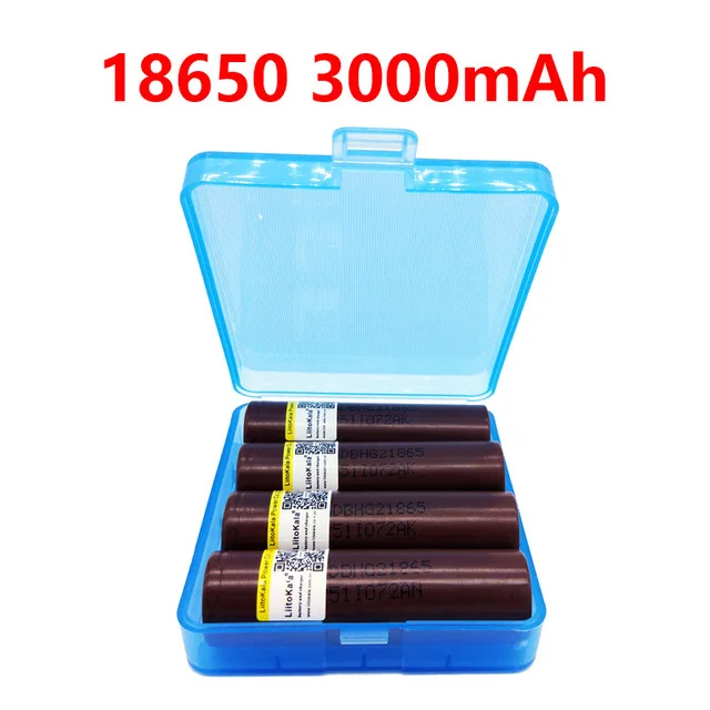 Новые 4 LiitoKala HG2 18650 3000 mAh высокоразрядные аккумуляторные батареи, 30A высокий ток