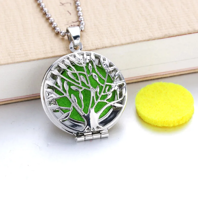 

Tree of Life Aroma Diffuser Necklace Open Lockets Pendant Perfume Essential Oil Aromatherapy Locket Necklace With Pads 040804