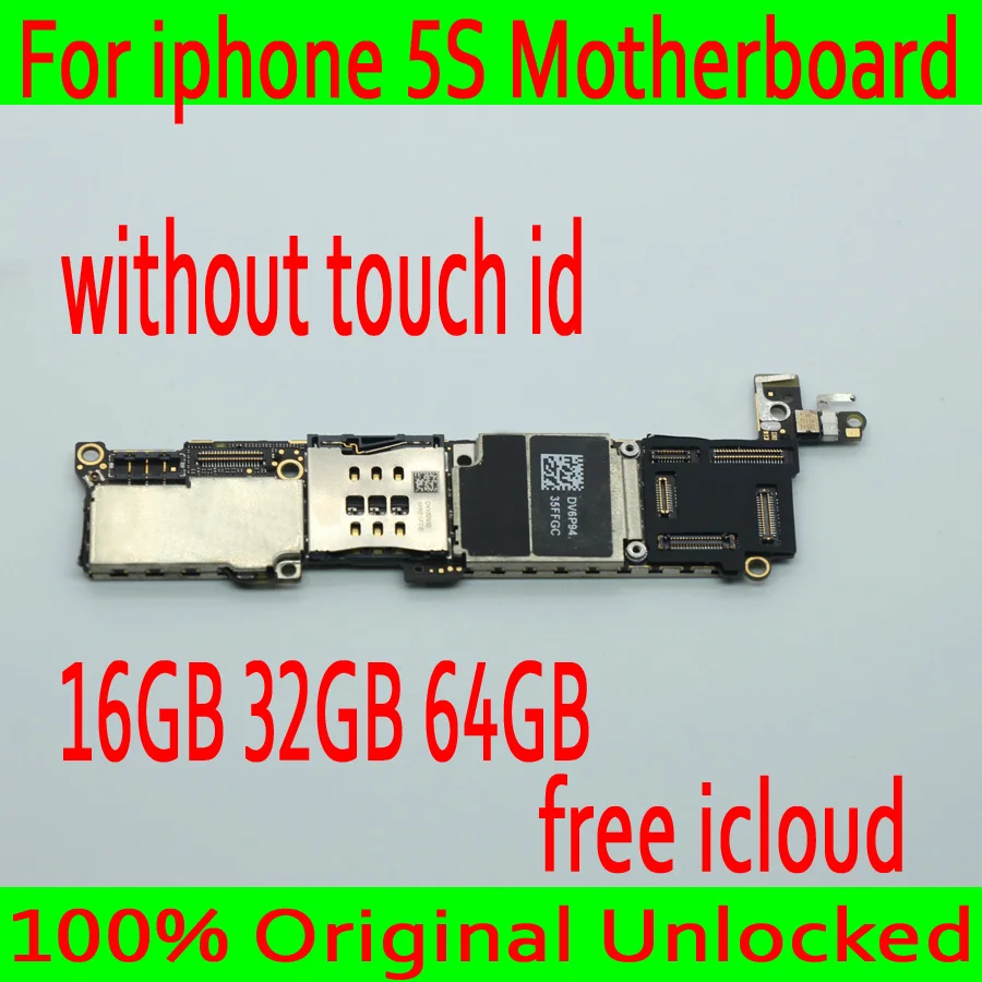 Original unlocked for iphone 5S font b Motherboard b font without Touch ID for iphone 5S