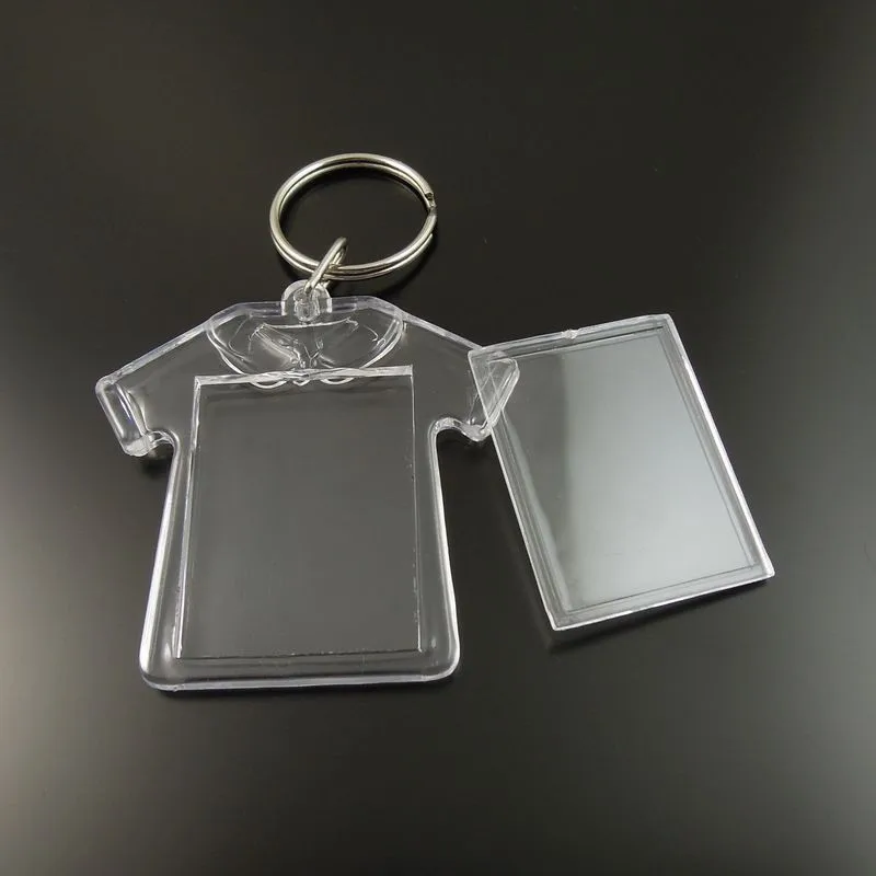 

8pcs/Pack Wholesale Blank Acrylic Keychains Insert Photo Frame Keyring inner 38*28mm Key Chain Square circular accessories 35661