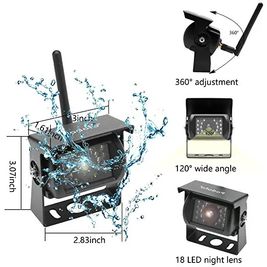 Podofo " lcd HD автомобильный монитор заднего вида Беспроводная резервная камера Система помощи при парковке цифровой дисплей для RV грузовик прицеп автобус