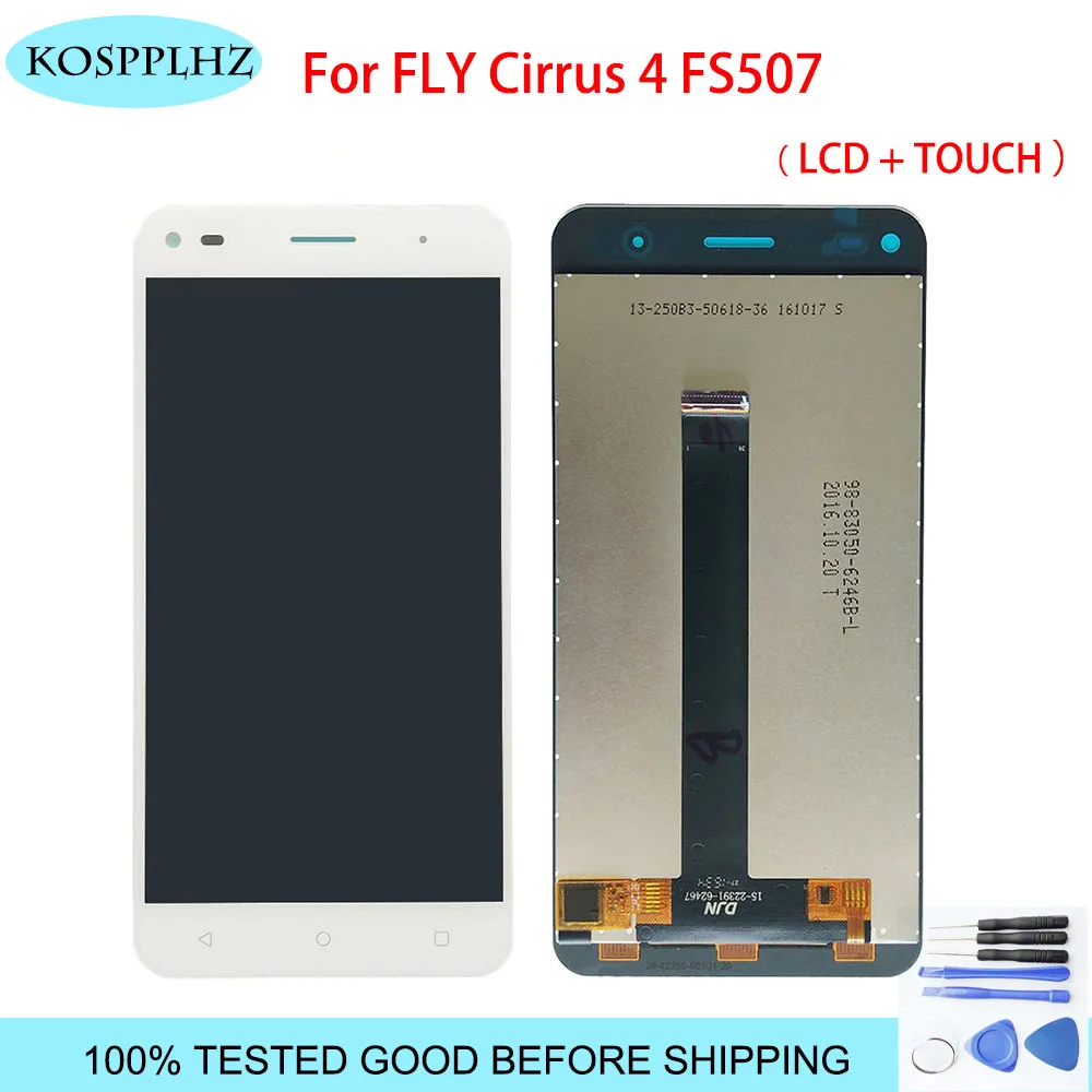 

For FLY Cirrus 4 FS507 LCD Display+Touch Screen assembly with frame replacement parts For FLY Cirrus 4 FS507 5.0" with Tools