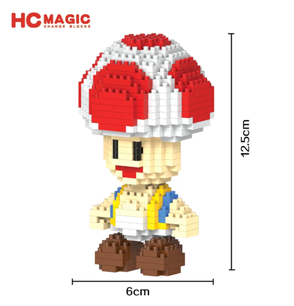 

Super Mario game Toad design kids plastic building blocks small size toy