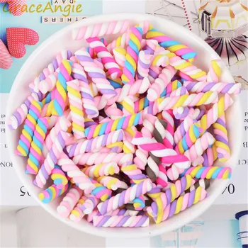 

GraceAngie 20pcs/lot charms marshmallow shape Colorful polymer clay mix color cute randomly accessories phone case decoration