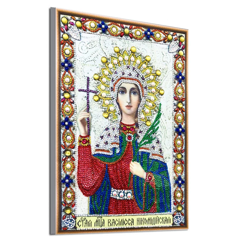 RUBOS DIY Diamond Painting Icons Theotokos Jerusalem Religion Diamond Embroidery 5D Big Bead Pearls Glass Mosaic 3D Crystal Sale (1)