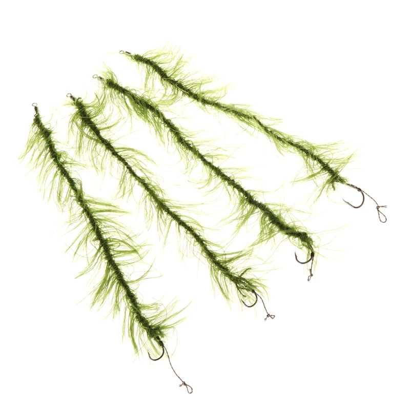 

2Pcs/Set Fishing Hook With Weed Line Terminal Tackle Carp Accessories Hair Rig 4 Size Hot Sale