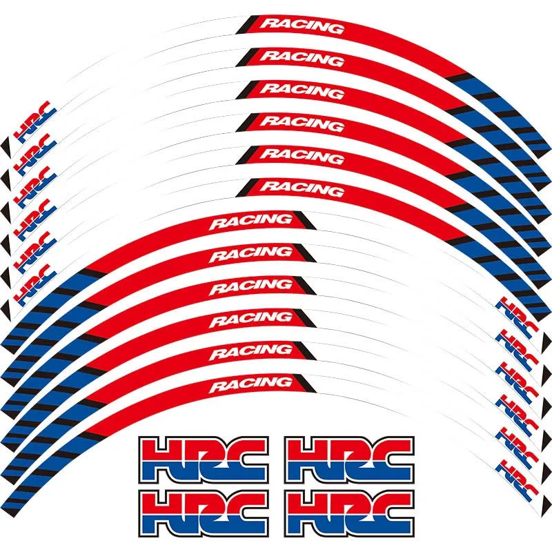 12 X Thick Edge Outer Rim Sticker Stripe Wheel Decals FIT all HONDA REPSOL HRC CBR250RR CBR400RR CBR600RR CBR1000RR - Цвет: 03