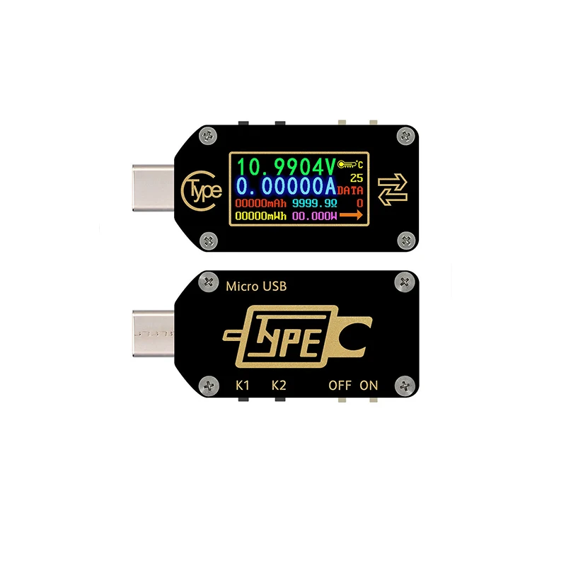 TC66 TC66C type-C цветной ЖК-экран USB Вольтметр Амперметр Напряжение измеритель тока мультиметр батарея PD Быстрая зарядка мощность USB тест