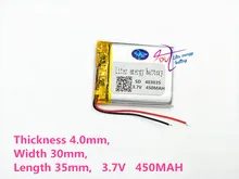 3.7V 450mAh 403035 Lithium Polymer Li-Po li ion Rechargeable Battery cells For Mp3 MP4 MP5 GPS mobile bluetooth