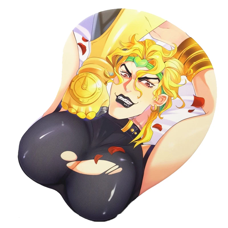 JOJO'S Необычные Приключения 3D Oppai коврик для мыши с подставкой для запястья силиконовый гель заполнен