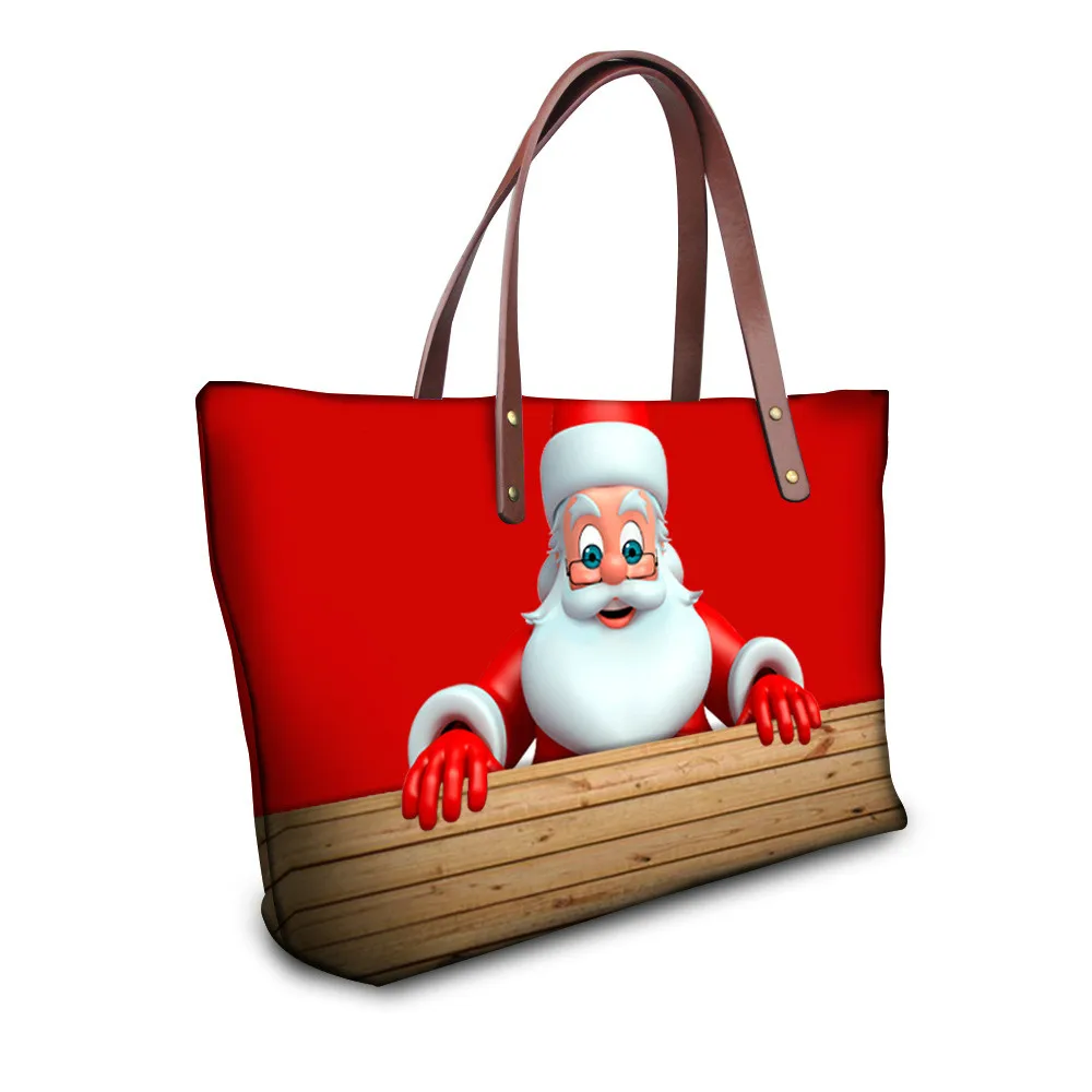 

New Christmas Pattern Series Ladies Bag Large Capacity Shopping Bag Christmas Pattern Shoulder Bag