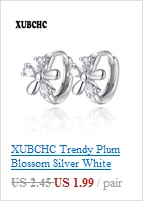 XUBCHC цена за 6 размер белые серебряные цветные циркониевые серьги для женщин AAAA хрустальные серьги-гвоздики модные свадебные украшения