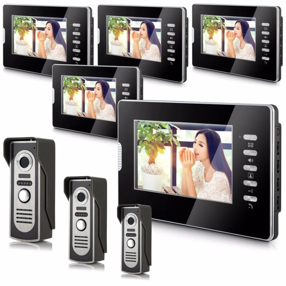 

7Inch TFT  LCD Indoor  Monitor Alloy 3V5 Wired Intercom Video Door Phone