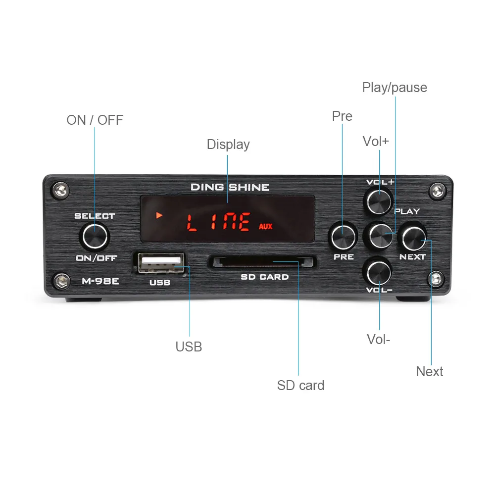 AIYIMA M 98E TDA7498E Bluetooth 4 0 160 Вт + Настольный цифровой усилитель мощности Hifi с поддержкой