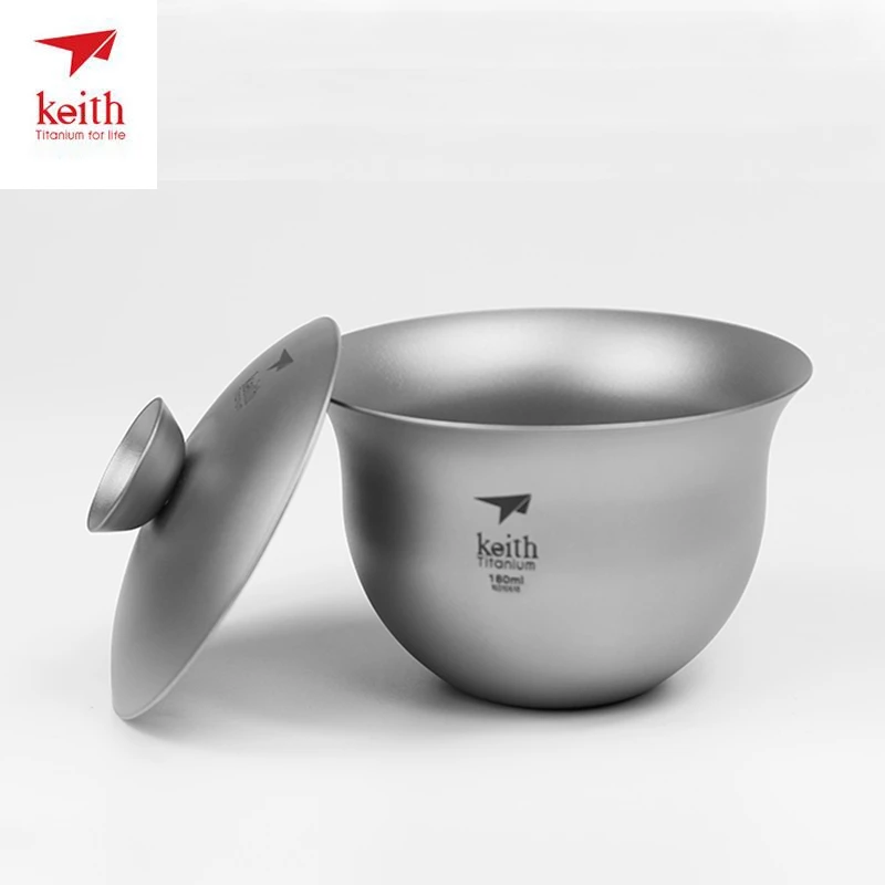 Keith titanio Kung Fu té Camping al aire libre tetera taza de té Gaiwan juego de té chino ceremonia ultraligero sólo 225g Ti3910