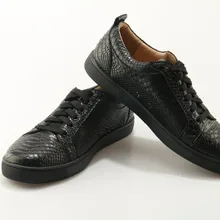 Berdecia Zapatillas Hombre Депортива черный из лакированной кожи питона мужская обувь повседневная Спайк модные кроссовки Sapato Social