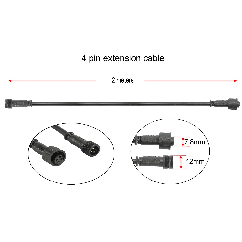 Брендовый 4 контактный 1 м/2 м/3 м IP67 Водонепроницаемый Удлинительный кабель для