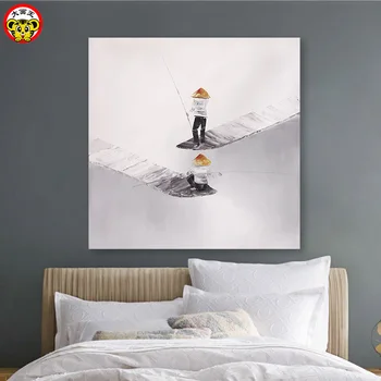 

painting by numbers art paint by number diy oil Chinese Creek Boating Landscape Worker Manual Filling Color Fixing Fisherman