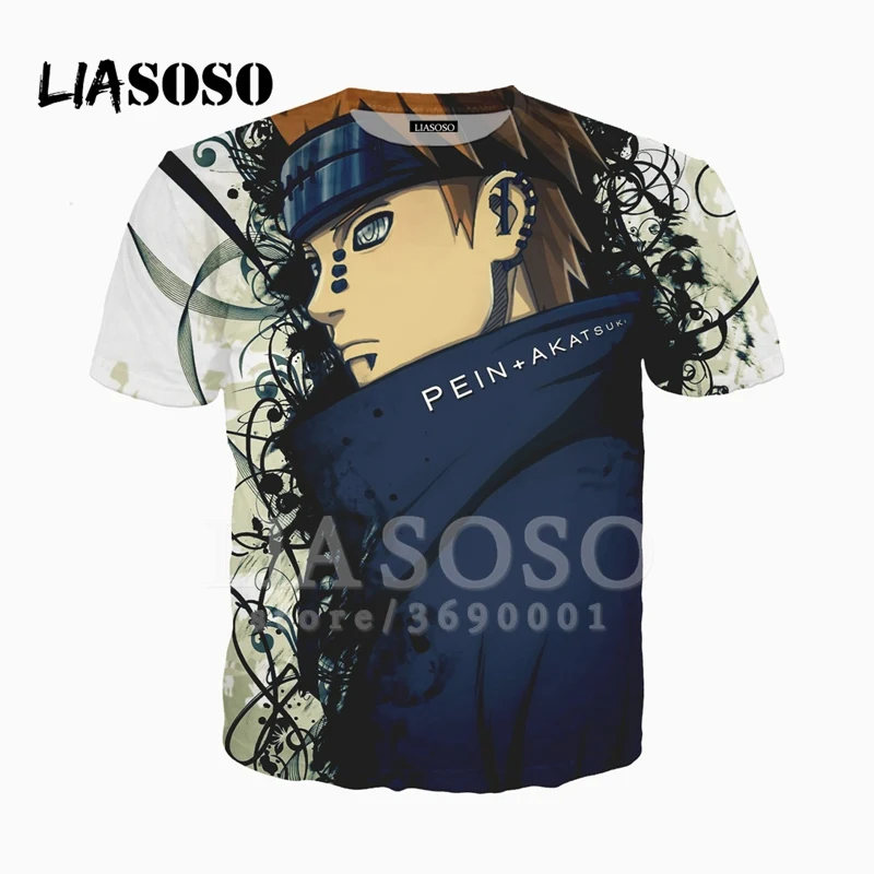 

LIASOSO 3D Print Women Men Anime Naruto Pain Yahiko Nagato Akatsuki Tshirt T-shirt Harajuku Casual O-neck Hipster Top X2315