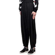 27-44 Новинка мужская одежда GD стилист волос Подиум мода свободные складки связывание с повседневными штанами плюс размер певица костюмы