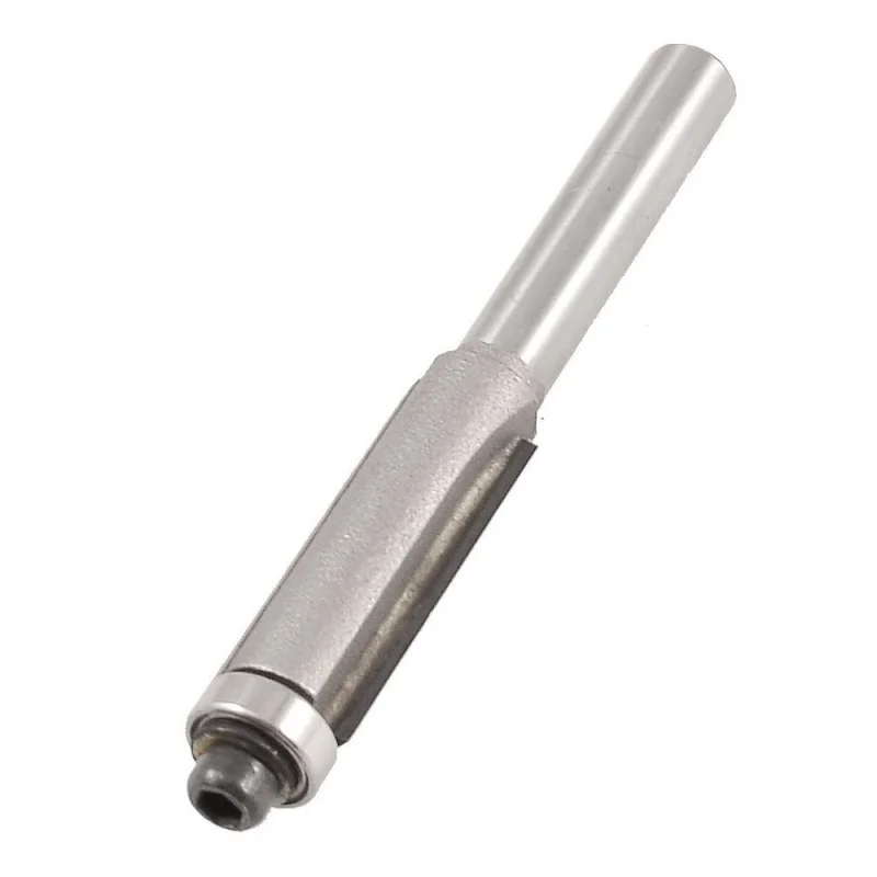 Dual Blades 1/4" x 3/8" Straight Flush Trim Router Cutter Bit Bearing - Color: silver