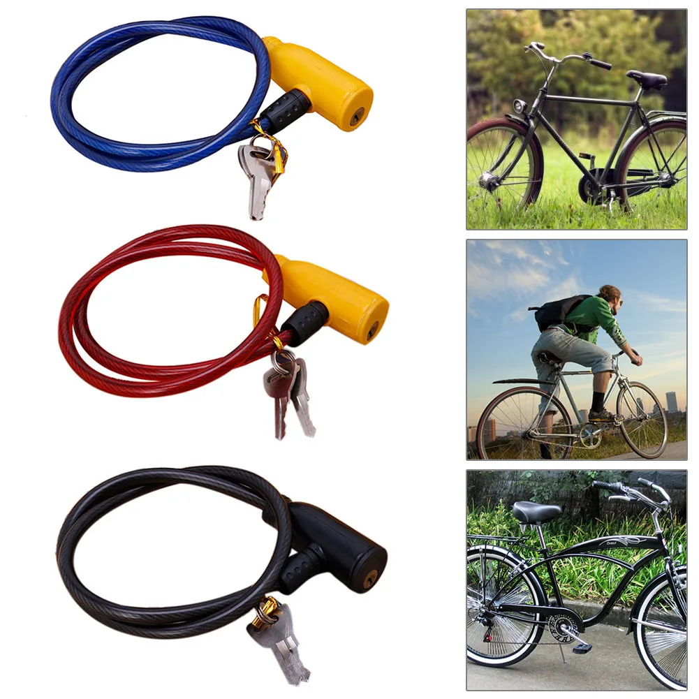Велосипедный кабель 8x640 мм, Противоугонный велосипедный скутер, безопасный замок с 2 клавишами, стальной провод, прочный для использования, велосипедные аксессуары