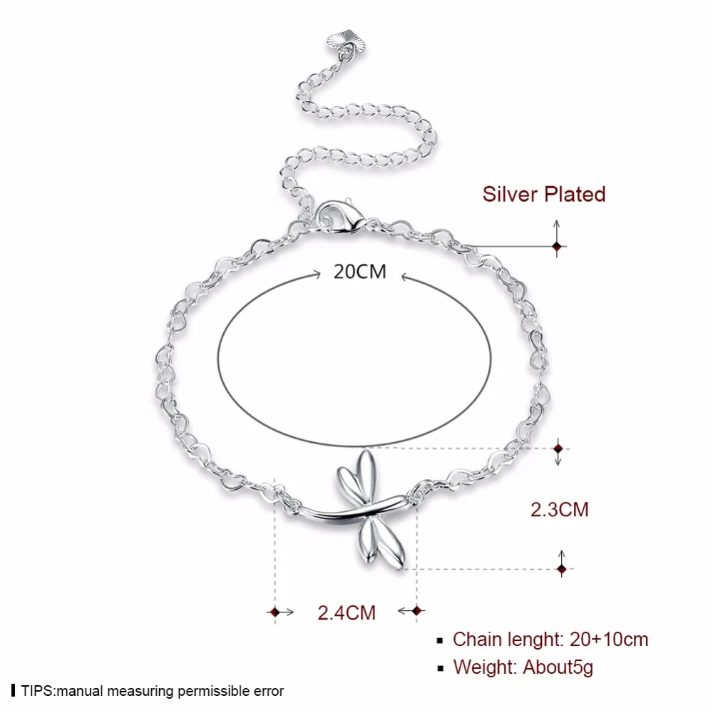 MEEKCAT модные ювелирные изделия 925 тисненый Посеребренная Стрекоза ножные браслеты модные женские ножной браслет и ножная цепочка хорошего качества
