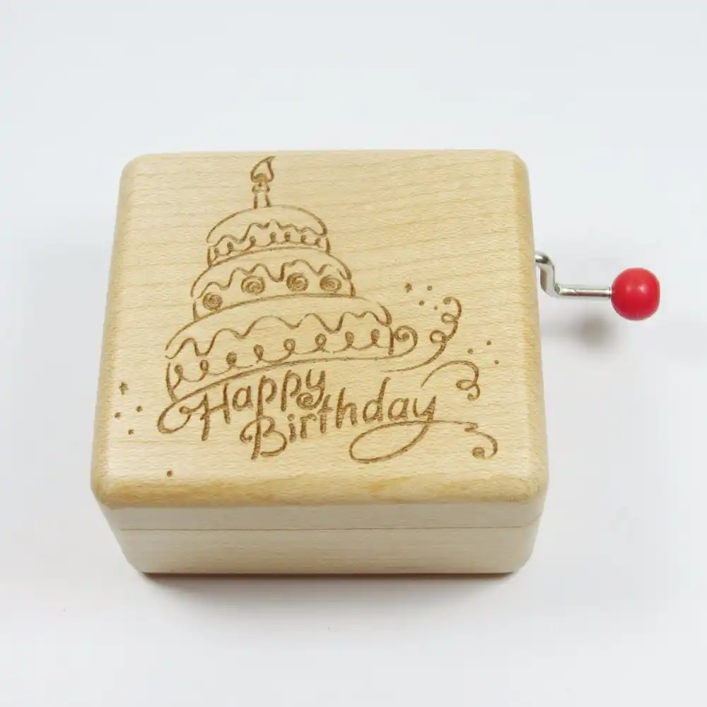 Handmade smilelife Wood Happy birthday brand music box special cool