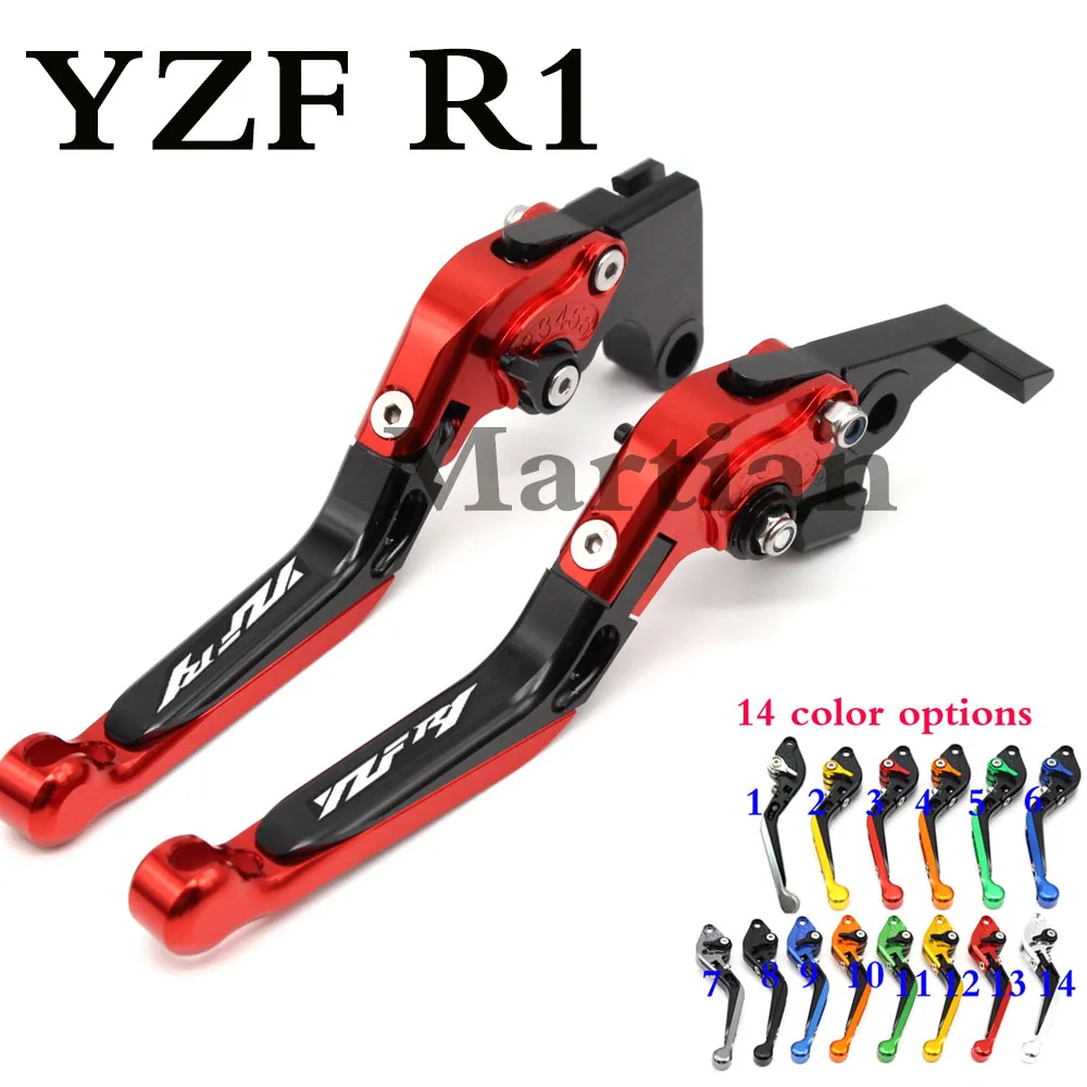 With Logo(YZF R1) Adjustable Folding Motorcycle Brake Clutch Levers For