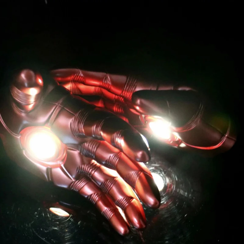 Горячая фильмов Мстители 4 эндшпиль войны "Железный человек" для освещения перчатки Косплэй Опора Мстители светодиодный перчатки ПВХ игрушки для детей подарок на день рождени