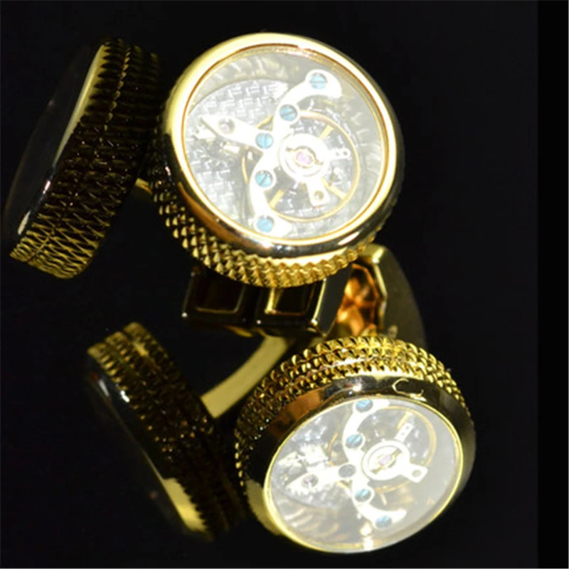 jewelry-shirt-cufflink-for-mens-4-colour-cuff-button-watch-Mechanical-movement-cuff-link-high-quality (4)