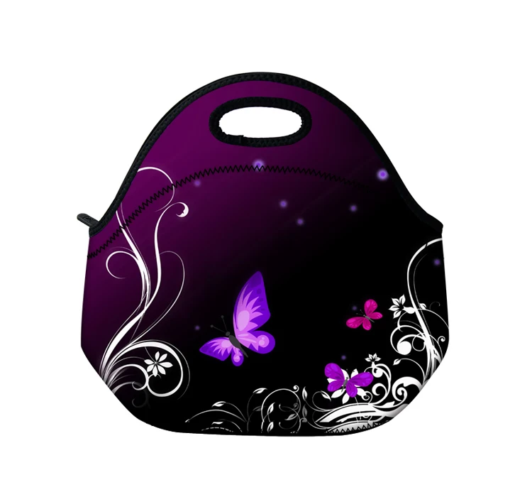 Buy Purple Butterfly Neoprene Insulated Picnic Travel