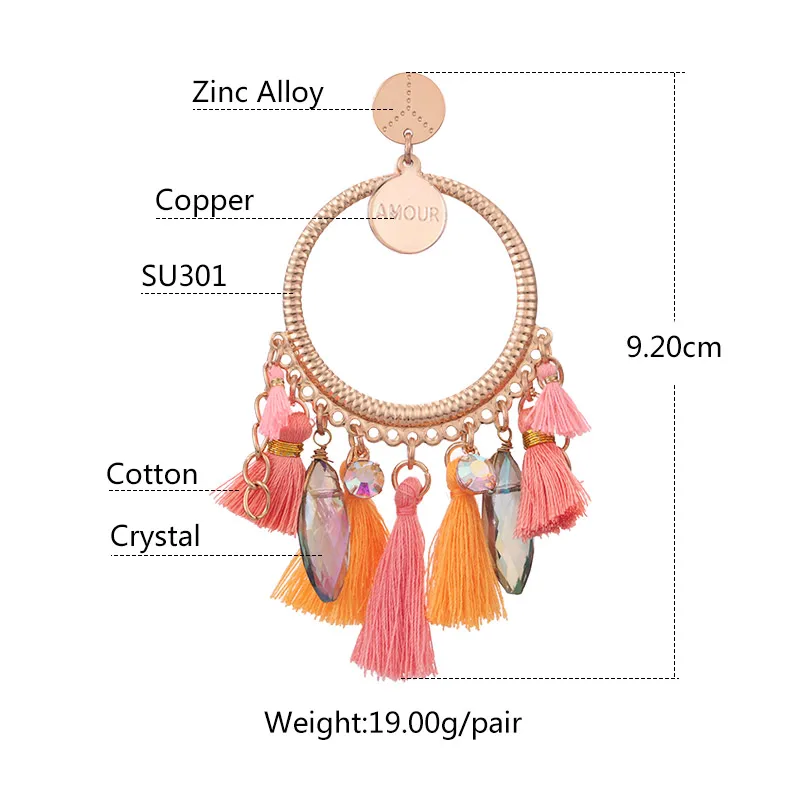 Oorbellen tassel bohemian drop earrings for women (11)