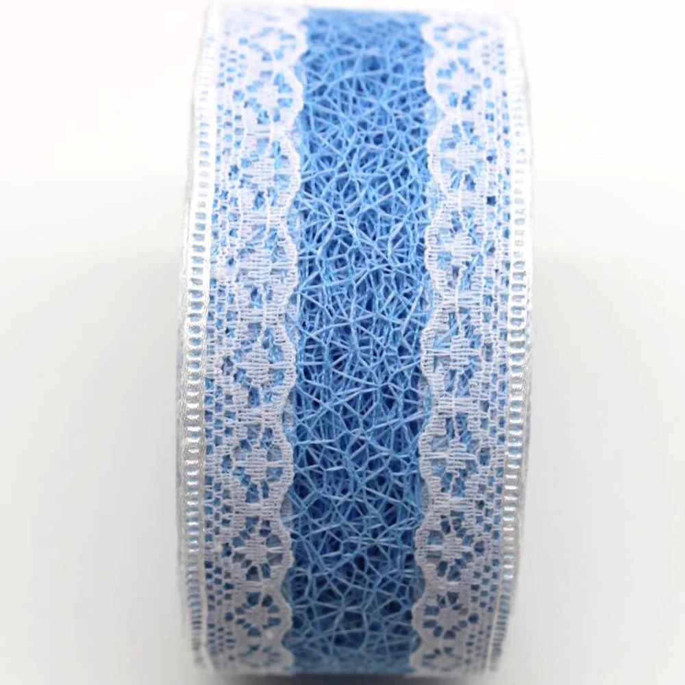 New 1-1/2 38mm lace ribbon 5y/10/20 yards DIY handmade material headdress bow Christmas wedding decoration Bud silk