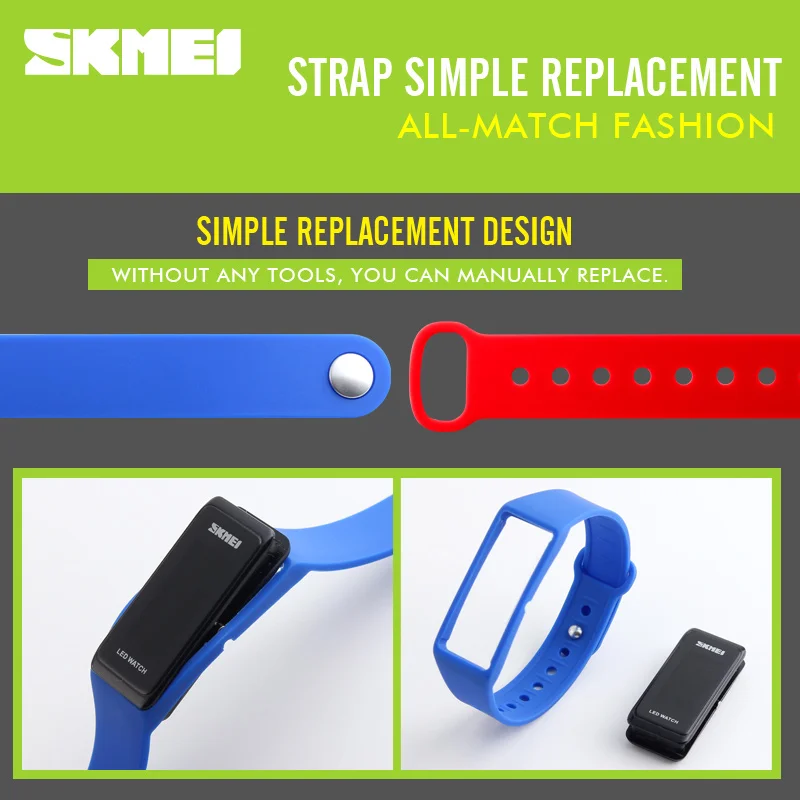 Skmei женщины спортивные часы девушки простой дизайн светодиодные женские