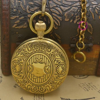 

Wholesale Bronze Copper Brass Man Mechanical Pocket Watch New Retro Vintage Classic Fob Watch Good Quality Short Fob Watches