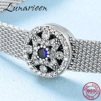 

925 sterling silver Sparkling CZ elegant Everlasting flower clips beads Fit Original reflection Clip Charm Bracelet Jewelry