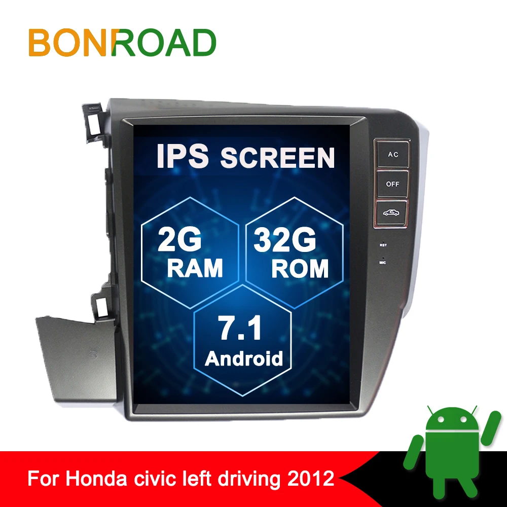 Cheap Bonroad 10.4" Android 7.1 Car multimedia Player GPS Navigationfor For HONDA CIVIC left driving 2012 Vertical Screen ROM 32G 0