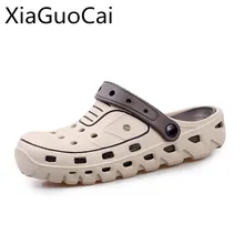 Лето, Новое слипоны тапки с дырочками для Для мужчин США дышащие увеличился сабо на нескользящей подошве Шлёпанцы пляжная обувь для мужчин c271 65