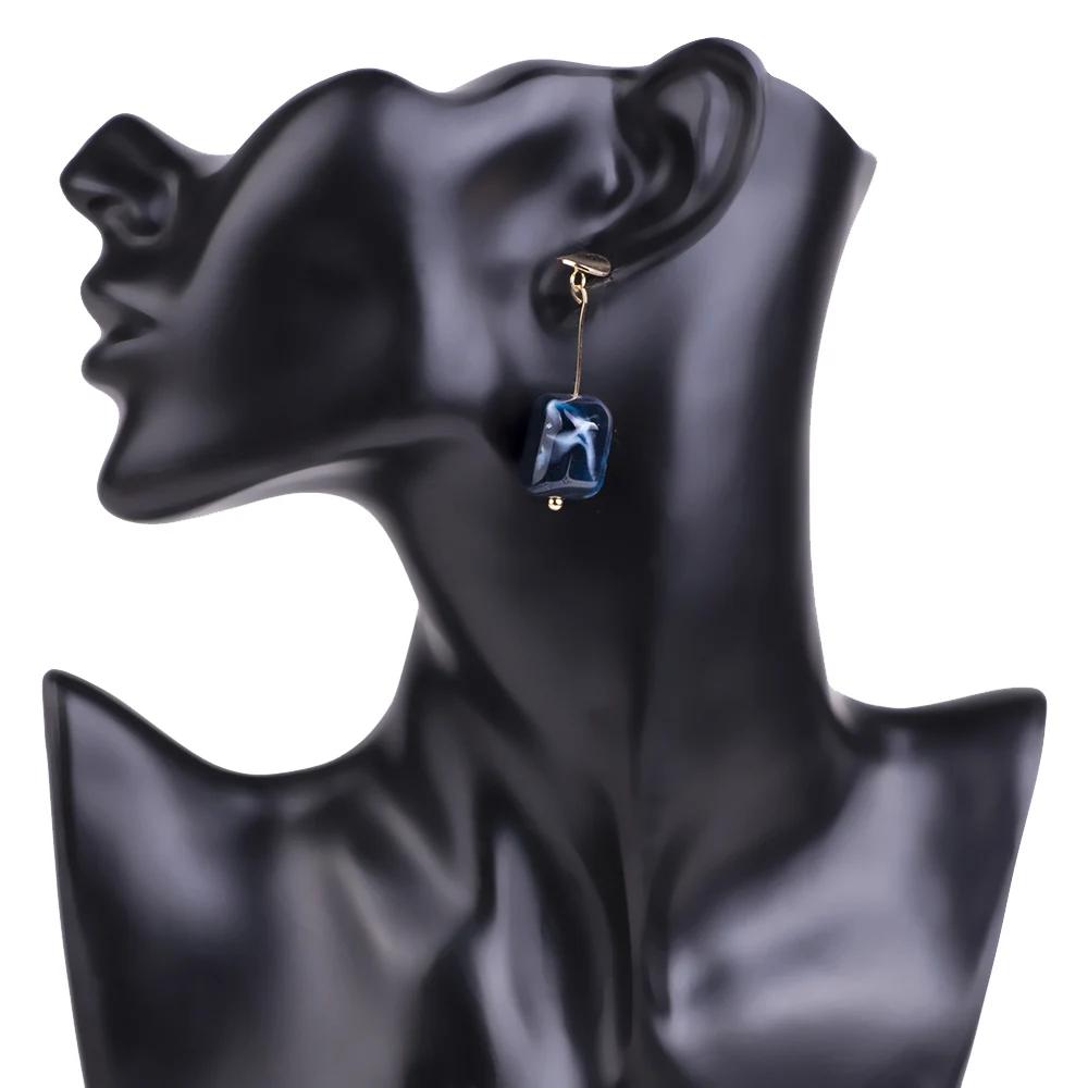 Gunalong Trendy Dangle Fashion Resin Earring for Women Long Round Gold Metal Dangling Acrylic Drop Earring Elegant Gifts jewelry (4)