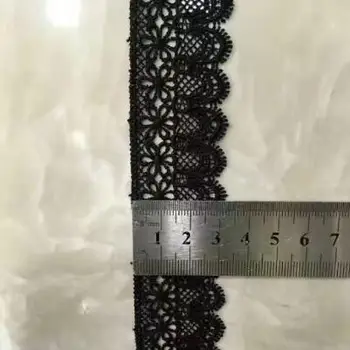 

New Arrival 15yards White Flower Lace Trim Applique African Cord Lace Fabric Sewing Accessories High Quality Black Lace Ribbons