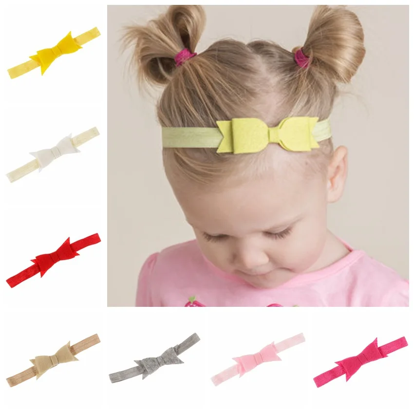 

Yundfly 17 Colors Baby Girls Felt Bow Elastic Headband Kids Handmade Bow Tie Hair Bands Newborn Headwear Birthday Photo Props