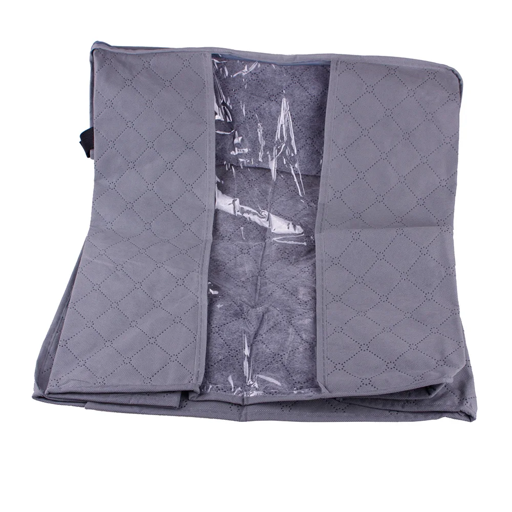65L Bamboo Charcoal Clothes Blanket Folding Storage Organizer Box Bag Closet For Home