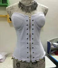 2017 new Sexy women brand miss fashion nightclub wrapped chest denim jacket tops Summer ballroom female Low Cut lady blouses